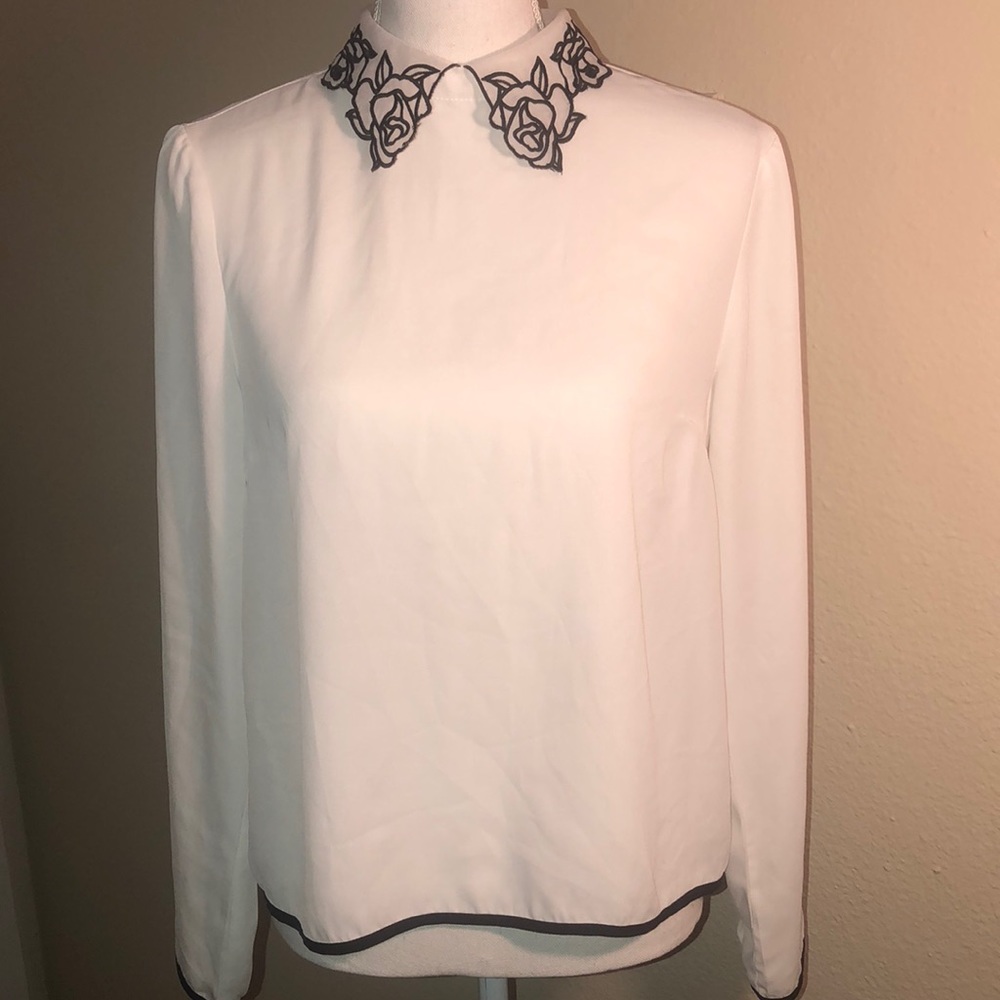 F21 rose detailed blouse